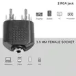 2 RCA Kiume kwa 3.5mm Stereo Kike Jack Adapter - 2
