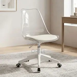 Clear Swivel Office Chair - Modern Transparent Desk Seating