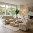 Home Palace 6-Seater Light White Fabric Recliner Sofa - 4