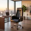 High Back Leather Executive Office Chair - 4