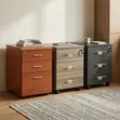 Mobile Office Cabinet with 3 Drawers - Brown - 2