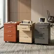 Mobile Office Cabinet with 3 Drawers - Brown - 3