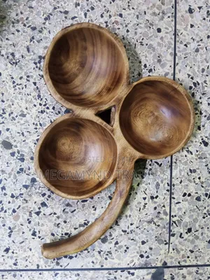 Sahani ya Kuhudumia ya Mbao ya Mikono 3-Bawa
