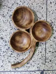Sahani ya Kuhudumia ya Mbao ya Mikono 3-Bawa - 1