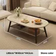 Minimalist Oval Coffee Table With a Lower Storage Shelf - 1