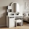 Modern Dressing Table with Mirror and Storage - White - 4