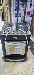 GNIX 60x60cm Cooker: 3 Gas Burners + 1 Hotplate, Electric Oven - 3