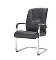 Black Visitors Chair With Chrome Padded Armrests - 2