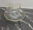 Luxury Glass Cup and Saucer Set - 2