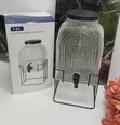 Brand New 5.7L Glass Juice Dispenser with Metallic Stand - 3