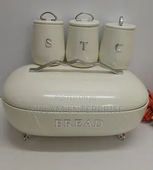 Unique & Elegant Bread Storage Bin with 3 Canisters