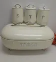 Unique & Elegant Bread Storage Bin with 3 Canisters - 1