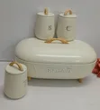 Unique & Elegant Bread Storage Bin with 3 Canisters - 3