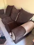 4 Seater Couch - Brown Fabric - 4