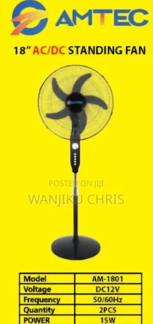 Amtech 18" AC/DC Stand Fan
