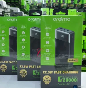 Oraimo PowerNova Q21 20000mAh 22.5W Power Bank ya Kuchaji Haraka