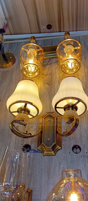 Double Wall Light - White & Gold