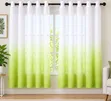 2pcs Ombre Sheer Curtains - White & Lime Green - 1