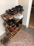 Burned Brown 24 Pair Foldable Shoe Rack - 1