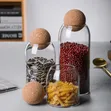3pc Glass Storage Jars with Cork Lids - 1