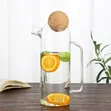 Glass Water Pitcher with Cork Lid - 1
