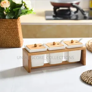 3-Piece Ceramic Canister Set - White