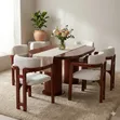 Dining Table Set - 6 Seater Upholstered Chairs - 1
