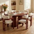 Dining Table Set - 6 Seater Upholstered Chairs - 2