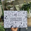 Black-and-White Hand-Drawn Business Doodle Laptop Skin - 1