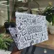 Black-and-White Hand-Drawn Business Doodle Laptop Skin - 2