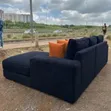 Cozy Premium Black Corduroy Sectional Couch - Ukubwa Maalum - 2