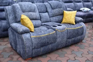 Luxury 2-Seater Home Theater Loveseat with Cup Holder Console