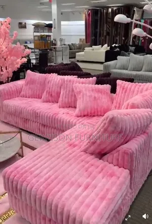 Premium 4-Seater L-Shaped Sectional Sofa - Bubblegum Pink