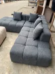 Sofa Kubwa ya Kula Viti 5 Nyeusi ya Kijivu yenye Mfumo wa L - 2