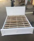 5x6 White Wooden Bed Frame - 1