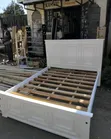5x6 White Wooden Bed Frame - 5