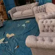 Seti ya Sofa ya Chesterfield ya Beige ya Viti 3 + Viti 2 vya Mikono - 2