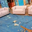 Seti ya Sofa ya Chesterfield ya Beige ya Viti 3 + Viti 2 vya Mikono - 3