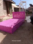 All Pink 4x6 Pallet Bed with Drawers - 1
