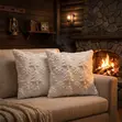White Decorative Christmas Plush Throw Pillow Cases - 1