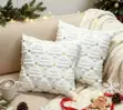 1PC White Plush Christmas Throw Pillow Case - 2