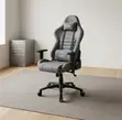 Soft Fabric Gaming Chair - Gray - 1