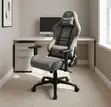 Soft Fabric Gaming Chair - Gray - 4