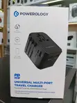Powerology Universal Travel Adapter 2.4A + PD 45W - Nyeusi - 2
