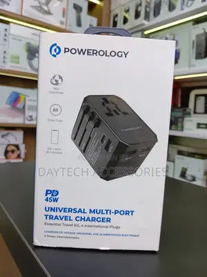 Powerology Universal Travel Adapter 45W USB-C PD Charger