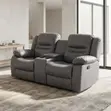 Kochi ya Recliner ya Seater 2 ya Kisasa - Ngozi ya Kijivu - 1