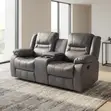 Kochi ya Recliner ya Seater 2 ya Kisasa - Ngozi ya Kijivu - 4