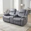 Kochi ya Recliner ya Seater 2 ya Kisasa - Ngozi ya Kijivu - 5