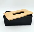 Rectangular Tissue Box Holder With Bamboo Lid for Dining Table - Bz - 2