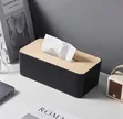 Rectangular Tissue Box Holder With Bamboo Lid for Dining Table - Bz - 3
